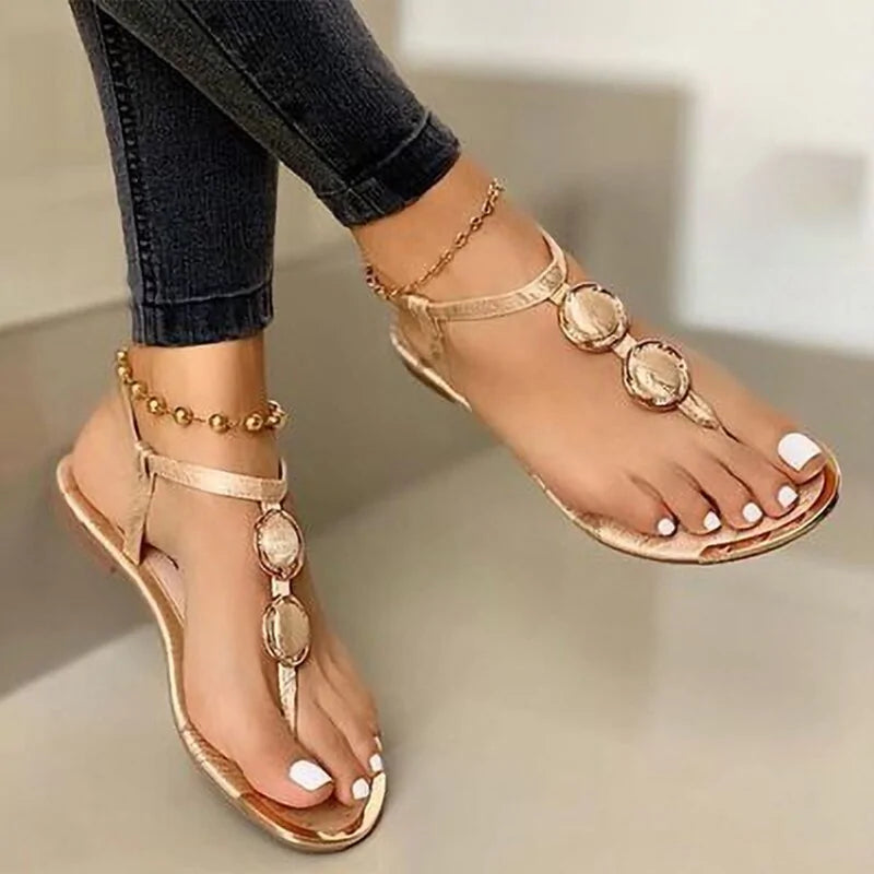 Sandalias planas con hebilla Gladiator